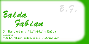 balda fabian business card